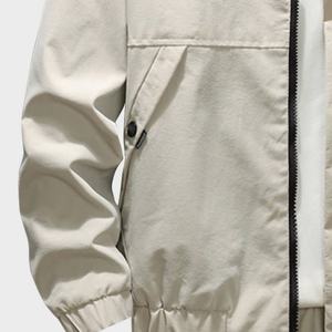 Veste pour homme en tissu enduit avec impression de logo personnalisé, col montant, simple boutonnage, poches latérales et fermeture éclair, idéale pour le fitness - Product Image 4