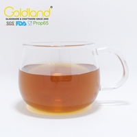 Tasses en verre à thé personnalisées à paroi mince Base de retrait gobelet en verre résistant à la chaleur tasse en verre pour restaurant à la maison