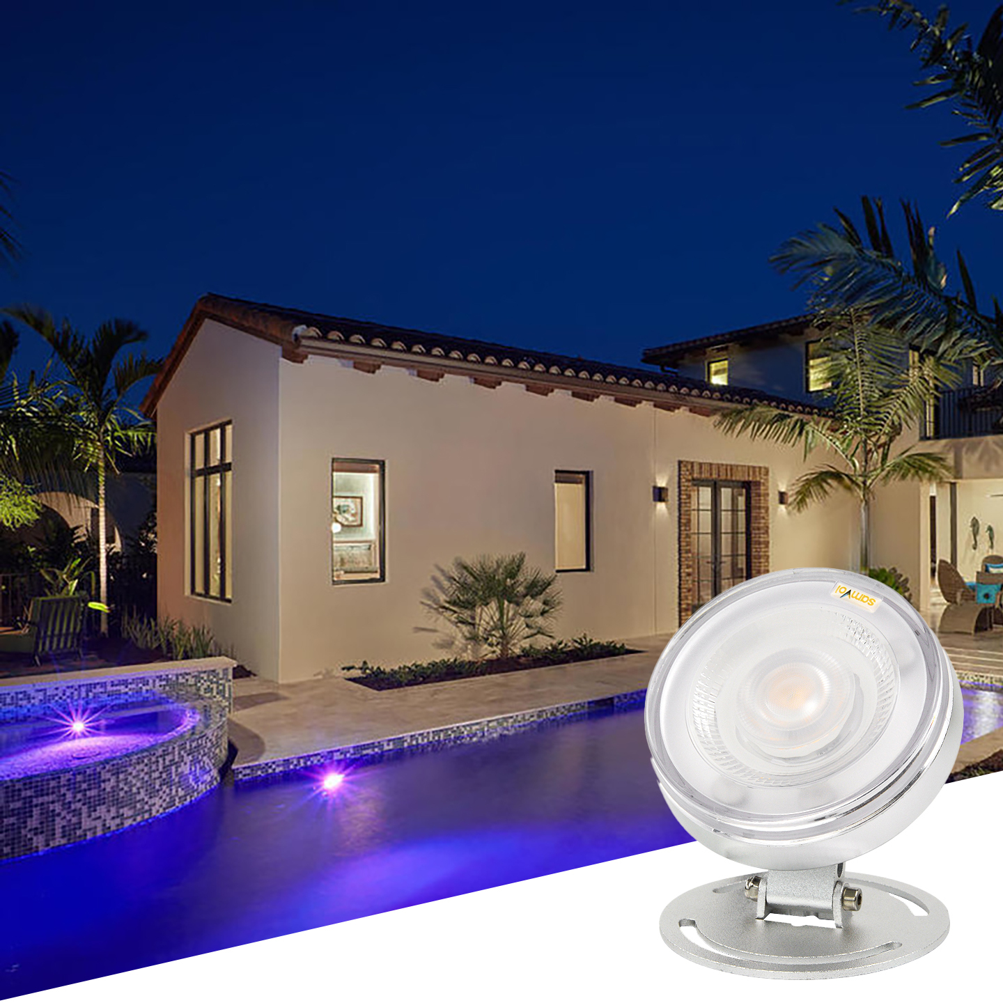 IP68 Waterproof Aluminum LED Surface Underwater Lamp 12V DC RGB Color Control for Outdoor Landscape & Swimming Pool Lighting