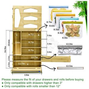 Factory Direct Bamboo Wooden <b>Drawer</b> <b>Storage</b> Organizer for Ziplock Bag Bamboo Zip Lock Bag Organizer - Product Image 6