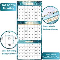2023 yeni tasarım Calendario baskı 3 ay duvar takvimi 4c ofset baskı takvimleri aylık 2024 özelleştirilmiş boyutu YO bağlama