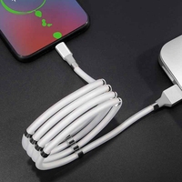 Câble de charge rapide magnétique flexible à ressort 100CM 2.4A pour téléphone portable USB – Vente chaude