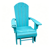Chaise Adirondack pliante en bois composite HIPS avec repose-pieds rétractable pour jardin et terrasse – Mobilier de loisirs moderne