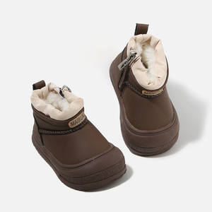 รองเท้าบูทหิมะเด็กแฟชั่นฤดูหนาวบุขนนุ่มพื้นนิ่มปิดนิ้วเท้ากันลื่น - Product Image 5