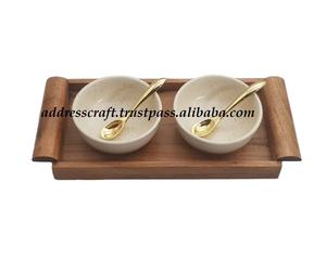 Plateau de service de chocolats en bois avec ensemble de bols bol à Dessert de taille personnalisée de qualité supérieure avec plateau pour l'utilisation de service d'hôtel à la maison - Product Image 1