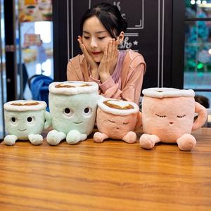 Großhandel Kaffeebecher Plüsch-Spielzeug Kawaii Kindergeschenk Heimdekoration Kaffeebecher geformte Plüschpuppen - Product Image 2