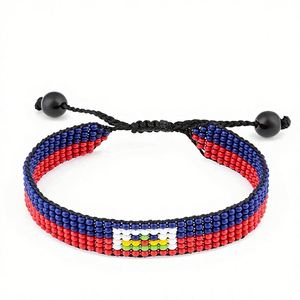 Pulseras de Cuentas con Banderas de Países - Cuentas de Múltiples Estilos de Primera Calidad para Mujer, Joyería Estética con Banderas - Product Image 5