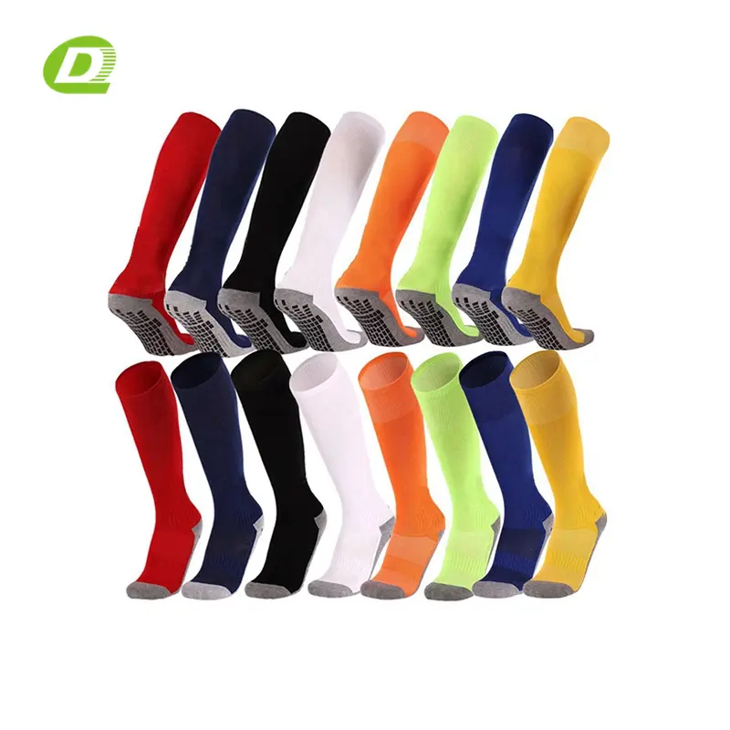 DQ-B072 green yellow football socks extra long soccer socks