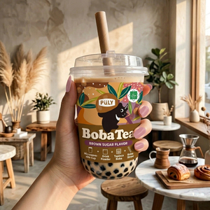 Brown Sugar Quick Ready To Heat Microwave Tea Office Boba Snack <b>Cup</b> Disposable 85g For Afternoon Break Routines - Product Image 2