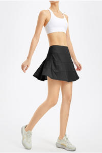 Aoyemaハイウエストホワイトテニスフィットネスナイロン服チアスコートレディースゴルフショートアウトドアアスレチックウェアスカートライナー付き - Product Image 5