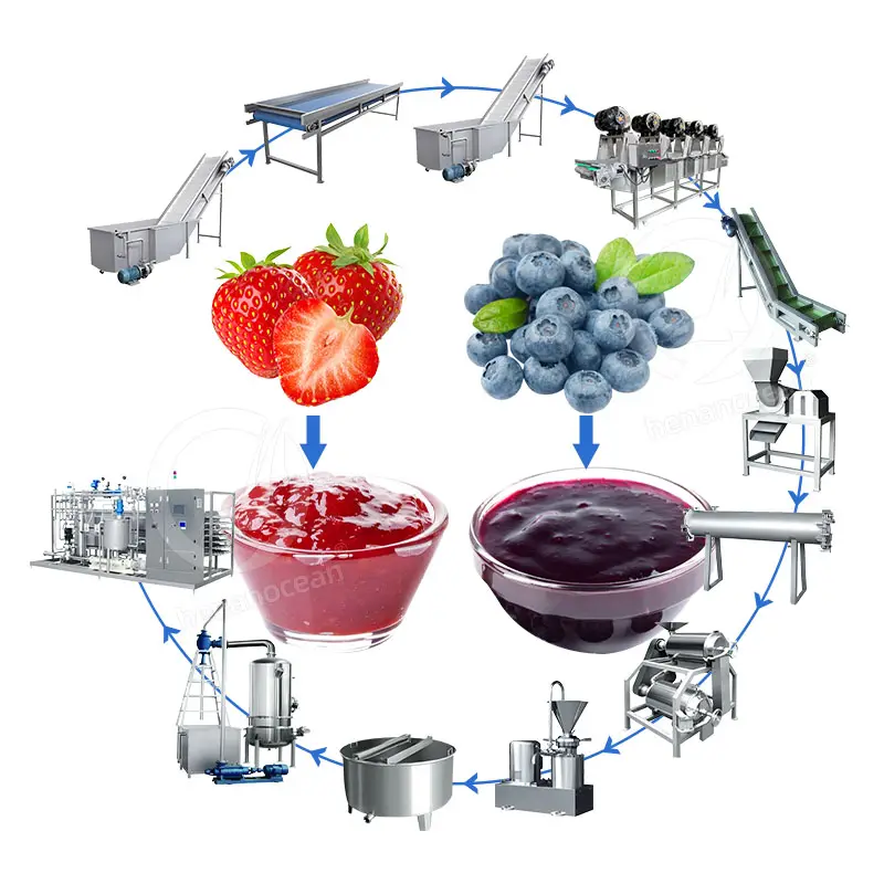 Ligne de production automatique de purée de fruits OCEAN Ligne de production de confiture Ligne complète de production de confiture de date