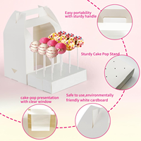 XJH portatile torta Pop scatola di imballaggio bianco torta Pop supporto 18 fori con finestra trasparente piccola scatola per lecca-lecca
