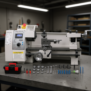 Mini tour à métaux 8x14 pouces, 2250 tr/min, vitesse variable, 650W, tour manuel de précision pour travaux de métaux de petite taille - Product Image 2