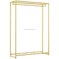 Décorations de boutique, présentoir de vêtements en métal doré, vitrine dorée, support pour robe de mariée