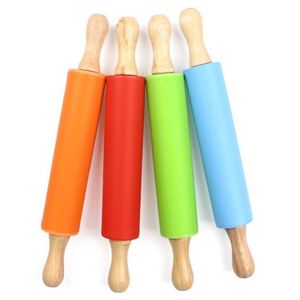 Rodillo de Silicona Antiadherente con Mangos de Madera, Rodillo para Masa de Colores para Hornear - Product Image 6
