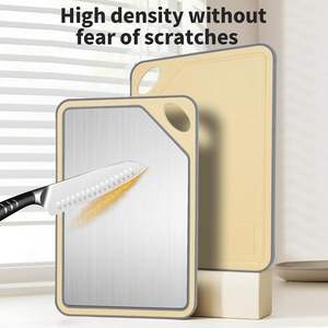 Planche à découper en acier inoxydable/paille <span class=keywords><strong>de</strong></span> blé PP, nouvelle conception 2026, cadeaux <span class=keywords><strong>de</strong></span> cuisine, facile à nettoyer, grande planche à découper double face - Product Image 6