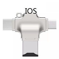 Lector de Tarjetas de Memoria 4 en 1 TF SD para Teléfono Android, Mac, PC, Cámara, Tipo C para IOS, Lector USB C Android, Lector Portátil