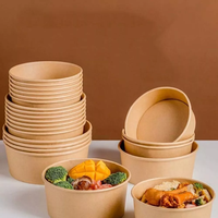Boîte à emporter carrée en papier kraft jetable, recyclable et résistante à l'huile, avec couvercle, pour salades et plats de restaurant, vente en gros