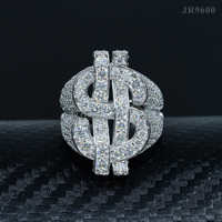 Bijoux originaux en argent sterling 925 Dollars US Bague en diamant Hip Hop Moissanite pour femmes et hommes