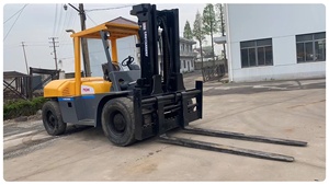 Chariot élévateur TCM FD100 d'occasion à faible nombre d'heures de fonctionnement, moteur diesel japonais, 10 tonnes, moteur à combustion interne, chariot élévateur TCM 10 tonnes - Product Image 3