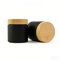 Pot de rangement en bambou 2oz 4oz, pot en verre transparent noir mat 120ml 60ml avec couvercle en bambou