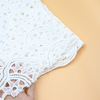 Dentelle suisse blanche personnalisée, motif floral, œillets, bordure en voile, dentelle, tissu brodé en coton