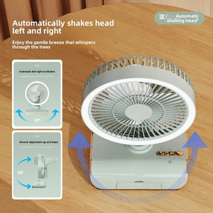 Portable USB Desktop Fan Rechargeable Wireless <b>Table</b> Fan <b>Mini</b> Outdoor Cooling Fan for Home Office Dorm Travel Use - Product Image 2