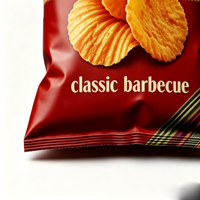Sachet en plastique à trois soudures latérales avec impression personnalisée de qualité alimentaire pour chips, snacks secs et emballages souples