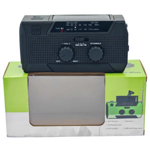 Radio solaire à manivelle 5000 mAh avec bandes AM FM WB et lampe de lecture pour kit d'urgence Typhoon et projets - Product Image 1
