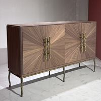 Console d'entrée lumineuse pour salon, buffet de luxe, meuble haut de gamme, étagères réglables en bois moderne, armoire grande capacité
