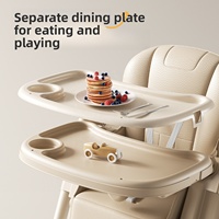 Chaise haute multifonctionnelle pour bébé Three Little Fish, chaise de repas réglable en hauteur, pliable et inclinable pour nourrissons