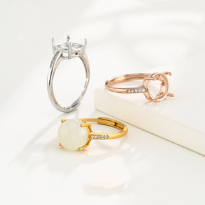 3mm-10mm Simple délicat argent Sterling rond lunette réglage tasse Pave CZ anneau réglable vierges - Product Image 1