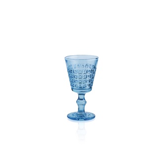 Set di 6 calici Windsor da 24 cl in vetro azzurro - Product Image 1