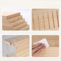 Rumah Hamster Kayu dengan Platform, Aksesoris Kandang Hewan Peliharaan Kecil untuk Hamster, Gerbil, Landak