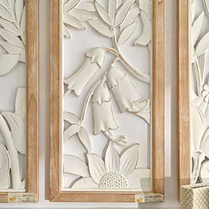 INNOVA Rectangulaire Écologique Style Ferme Décoration Intérieure Maison Cadre en Bois Fait Main Blanc Design Creux Sculpté Salon - Product Image 6