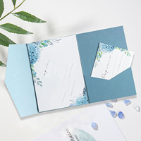 Conjunto de Invitaciones de Boda de Lujo Personalizadas con Impresión OEM, Inserto de Tarjeta con Bolsillo, Estampado en Relieve y Terciopelo