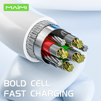 Maimi vente en gros 1m/2m pd 60w téléphone portable 6A câble de charge rapide usb-c type c à type c 65w android chargeur de téléphone portable câble de données