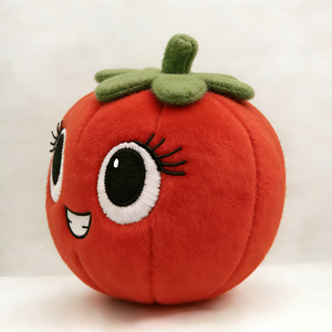 Customized Soft plush green calyx & stem on top, Fluffy short-pile red tomato <b>cuddle</b> <b>pillow</b> - Product Image 2