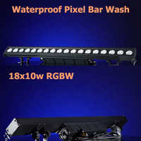 Barre LED murale étanche IP65 RGBW 4-en-1 18x10W à pixels, contrôle DMX512, 16,7 millions de couleurs, raccordement en série pour éclairage de scène de mariage