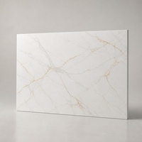 Dalle de pierre frittée Norvège Or Soie Blanc Glaçure Temporelle 1800x1200x9mm avec veinage doré fini pour comptoir, mur, sol, hôtel, villa
