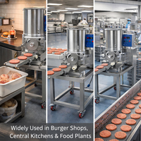 Nouvelle machine industrielle de formage de galettes de hamburgers, ligne de traitement automatique de hamburgers pour restaurants, 2100p/h