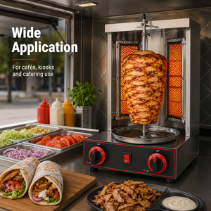 Máquina de Shawarma a Gas de Acero Inoxidable Duradera con Perillas de Control Dobles, Parrilla Vertical Infrarroja de Alta Eficiencia para Hostelería y Catering - Product Image 5