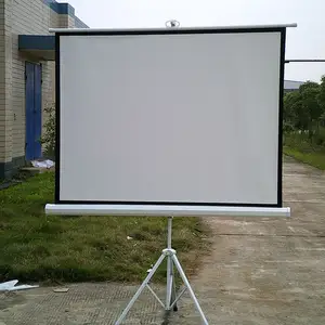 투상 스크린 100 인치 4:3 삼각 영사기 스크린 이동할 수 있는 투상 스크린을 서 있는 휴대용 지면