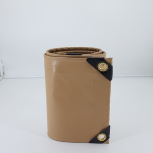 Rouleau de tissu PVC tissé épais imperméable beige, largeur 120 pouces, style uni, bâche de protection extérieure - Product Image 5