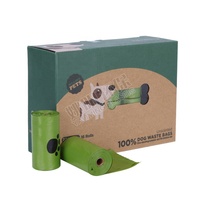 Sacs à déjections canines biodégradables Oxo, certifiés BPI, écologiques, épais, anti-fuites, avec logo personnalisé, non parfumés, pour chiens