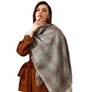 Jingmi OEM Hiver Chaud Gland Plaid Écharpe Femmes Cachemire Châle Style Traditionnel <span class=keywords><strong>Chal</strong></span> Na Kar - Product Image 4