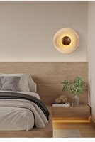 Lampe murale LED en travertin jaune WabiSabi japonaise, 12W, lampe de lecture LED pour chambre à coucher, tête de lit, couloir, salon
