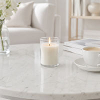 Glazen kaarsenhouder met dikke bodem, klein glazen glaasje, theelicht houder, decoratie voor thuis en tafel.