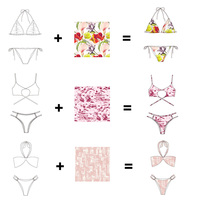 Großhandel Maßgefertigte Bedruckte Strand-Bikini-Sets Lässige Zweiteilige Badeanzüge