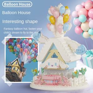 Ensemble de construction de maison en ballon Starliana, thème lapin et ours, conte de fées fantastique, chalet créatif, jouet de construction, 40 pièces, sécurité - Product Image 1